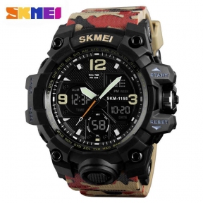 часы SKMEI 1155 B чёрные с ремешком камуфляж бежевый
